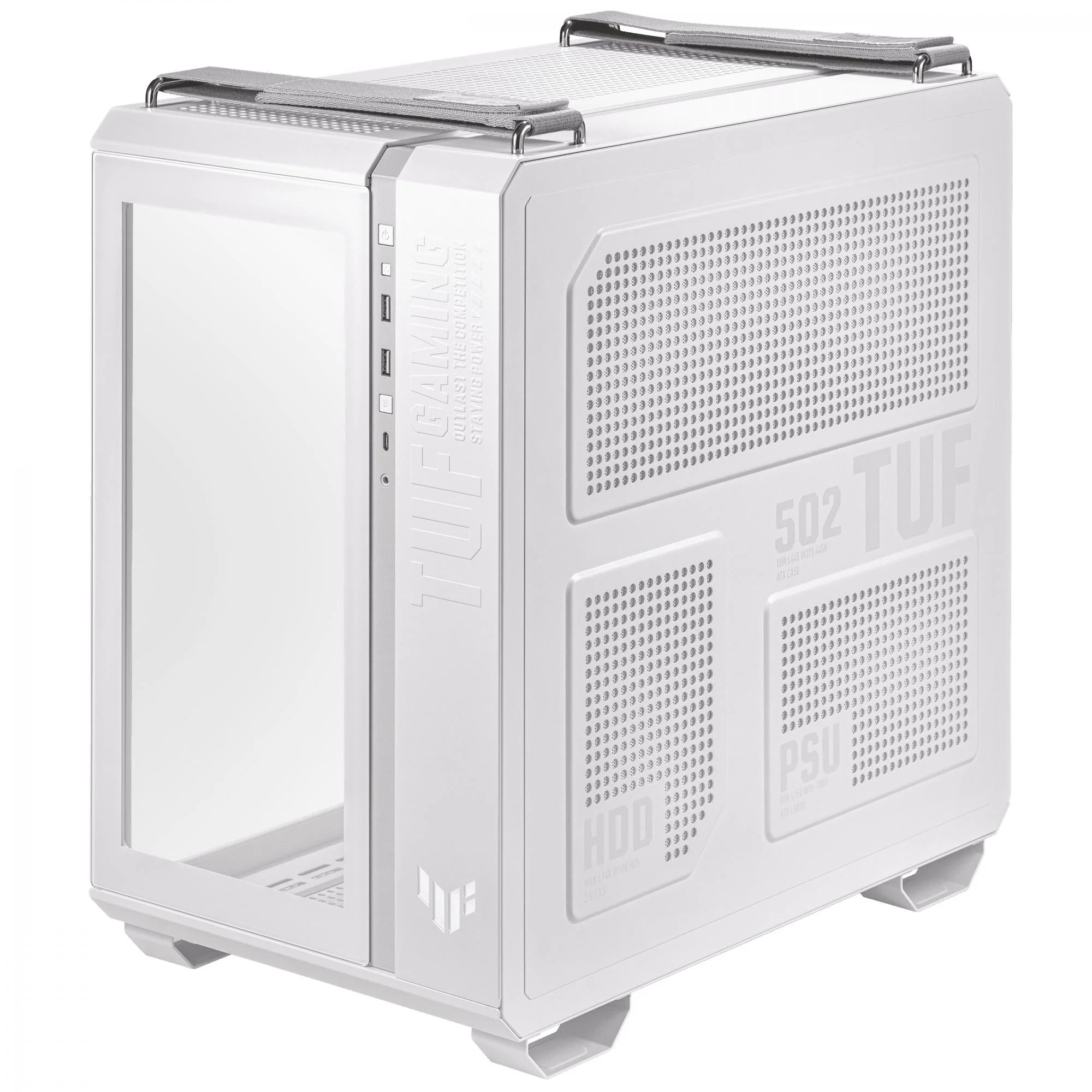 ASUS TUF Gaming GT502 PLUS Tempered Glass Dual Chamber Case White w. 4x120mm Pre-installed ARGB Fans