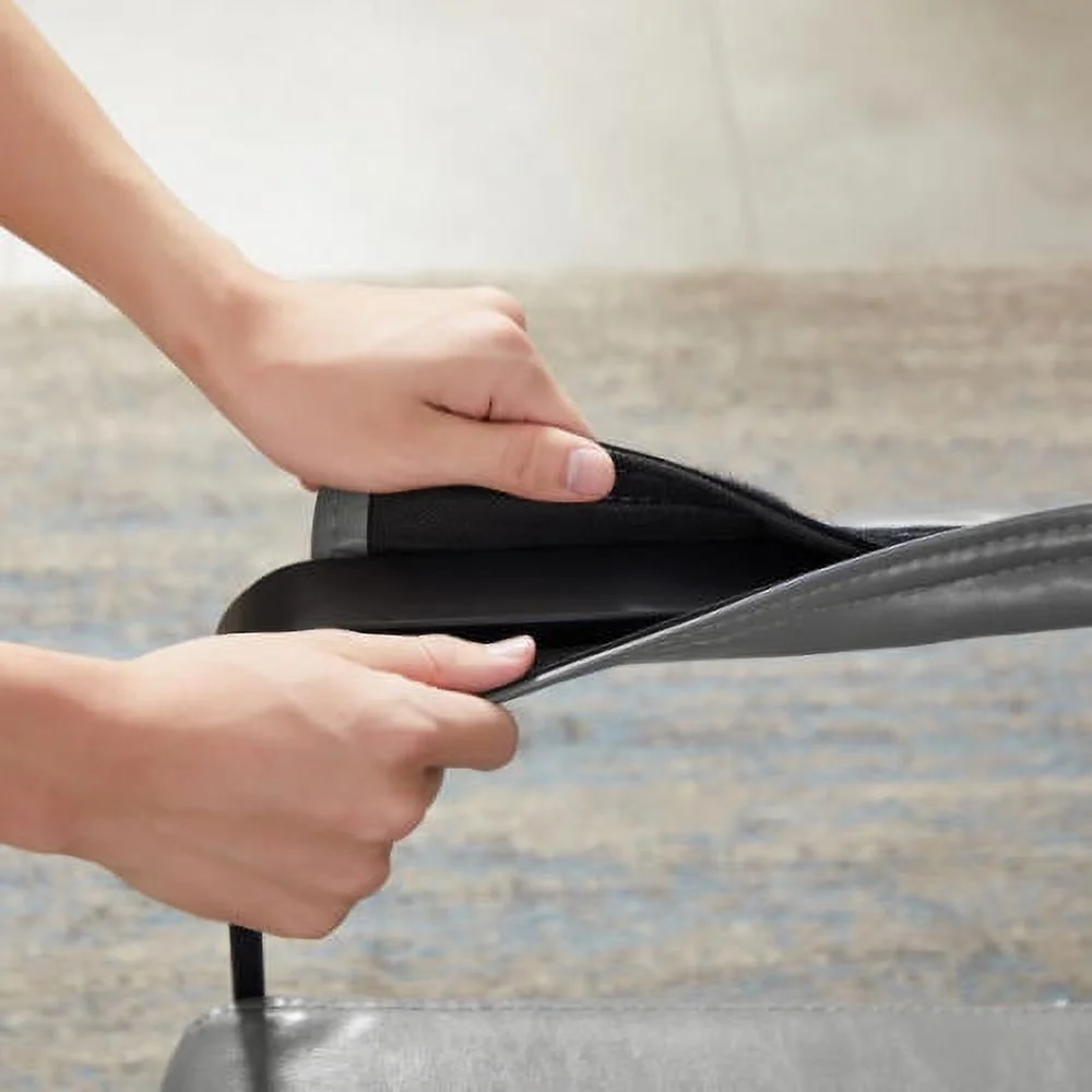 Leather Accent Chair,PU Leather Armchair Single Sofa Chair with Extra-Thick Padded Backrest and Seat Cushion,Living Room Chair with Metal Frame Extra-Large Lounge Chair for Living Room Bedroom,Gray