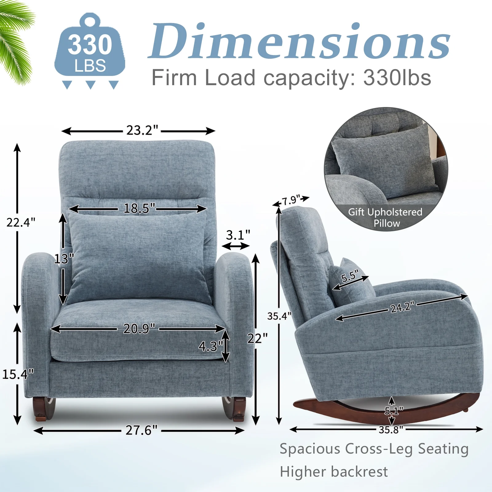 Ktaxon Rocking Accent Chair Glider Reading Chair Comfy Teddy Velvet Upholstered Single Sofa Rocker for Living Room, Nursery, Bedroom Beige