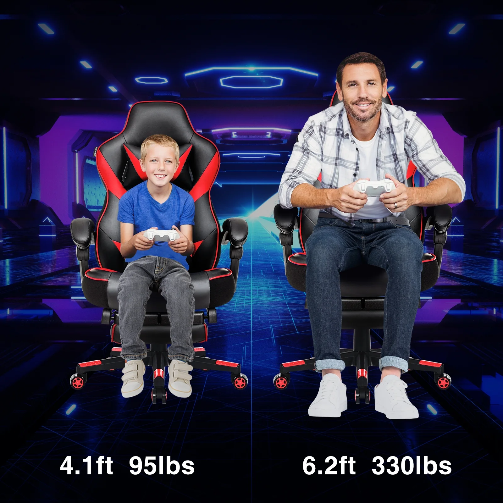 Elecwish Adjustable & Ergonomic Swivel Gaming Chair, White