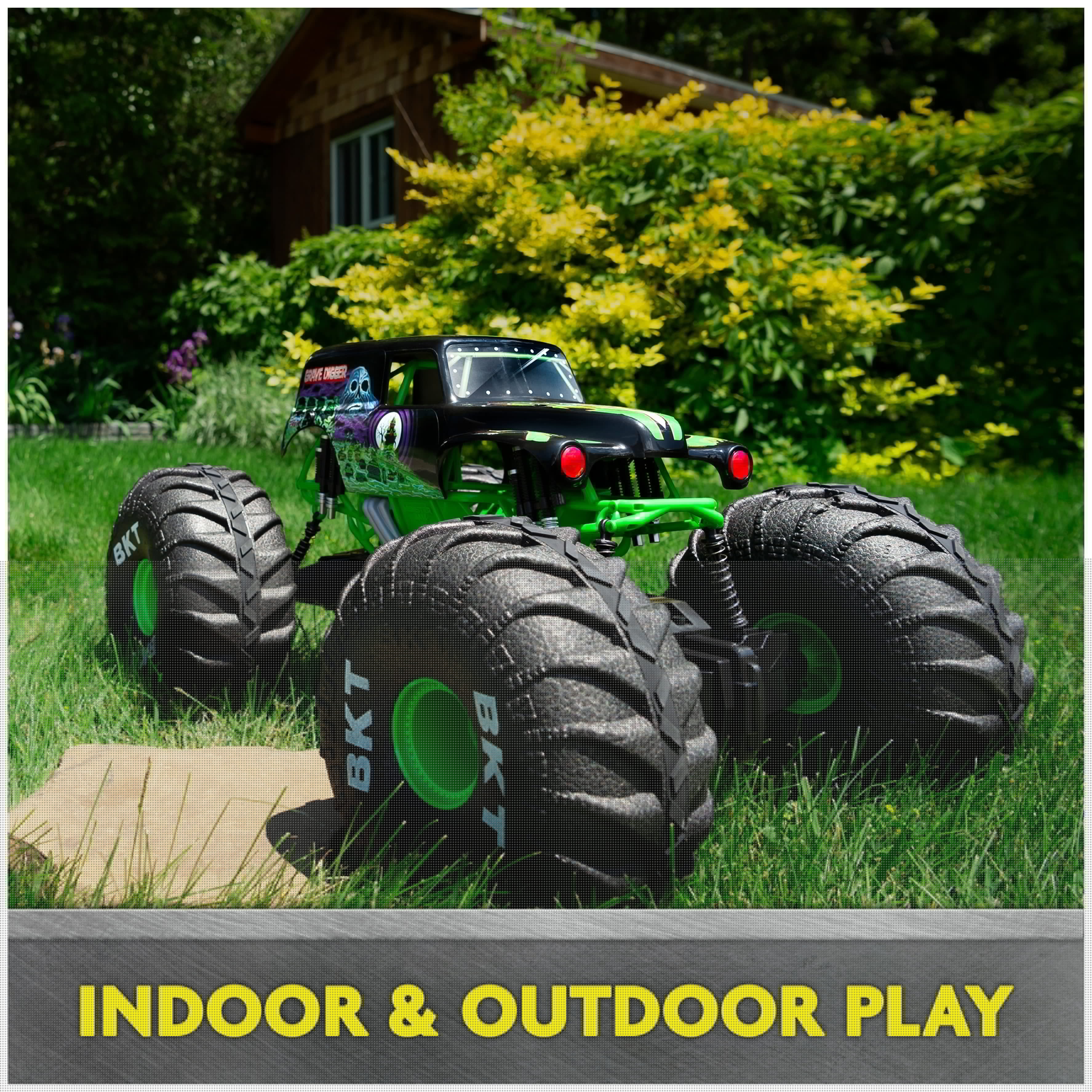 Monster Jam. Official Mega Grave Digger All-Terrain Remote Control Monster Truck with Lights. 1:6 Scale. Kids Toys for Boys and Girls Ages 4-6+