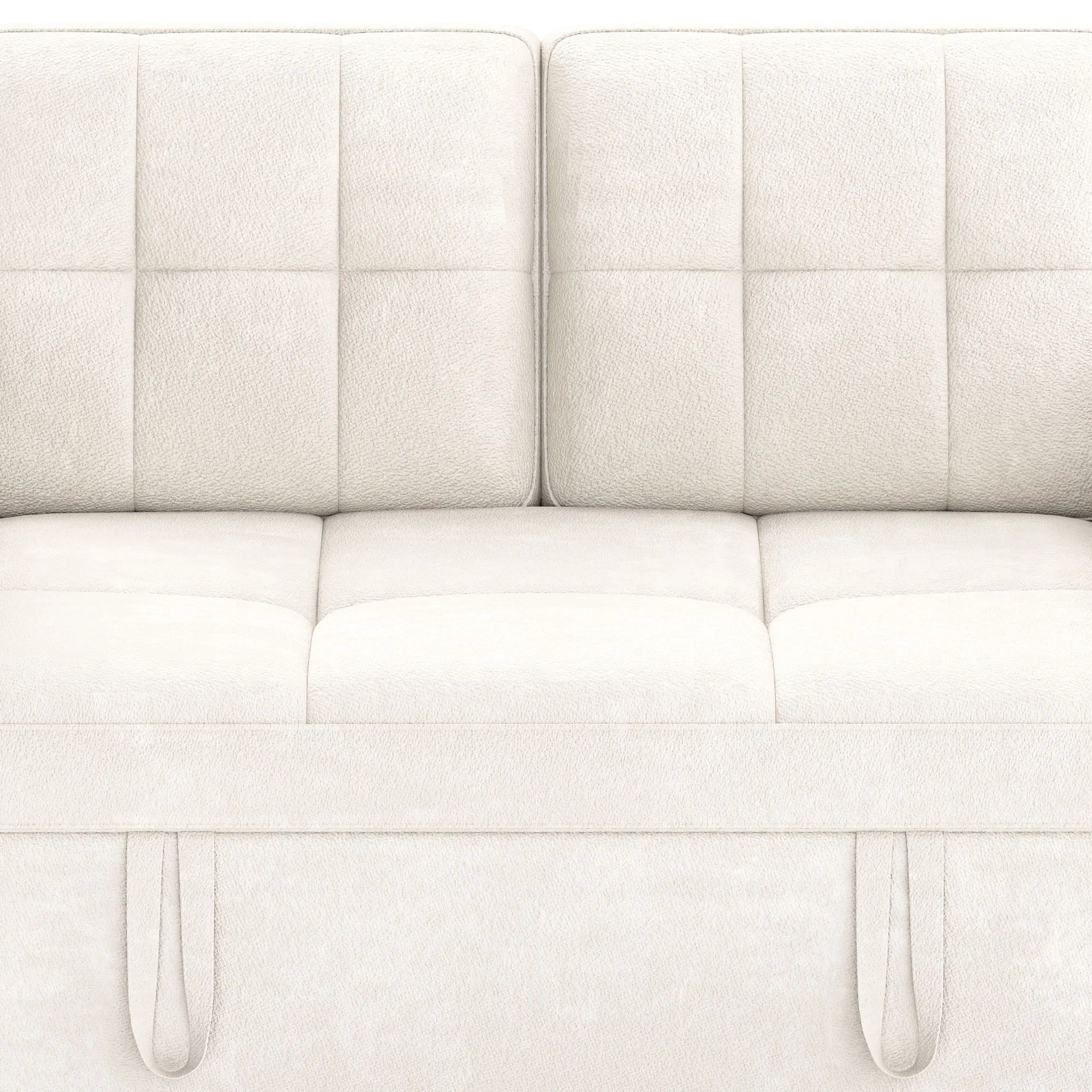 Dextrus  3-in-1 Convertible Futon Sofa Bed, Modern Sleeper Sofa with Pull-Out Bed for Small Place, Beige