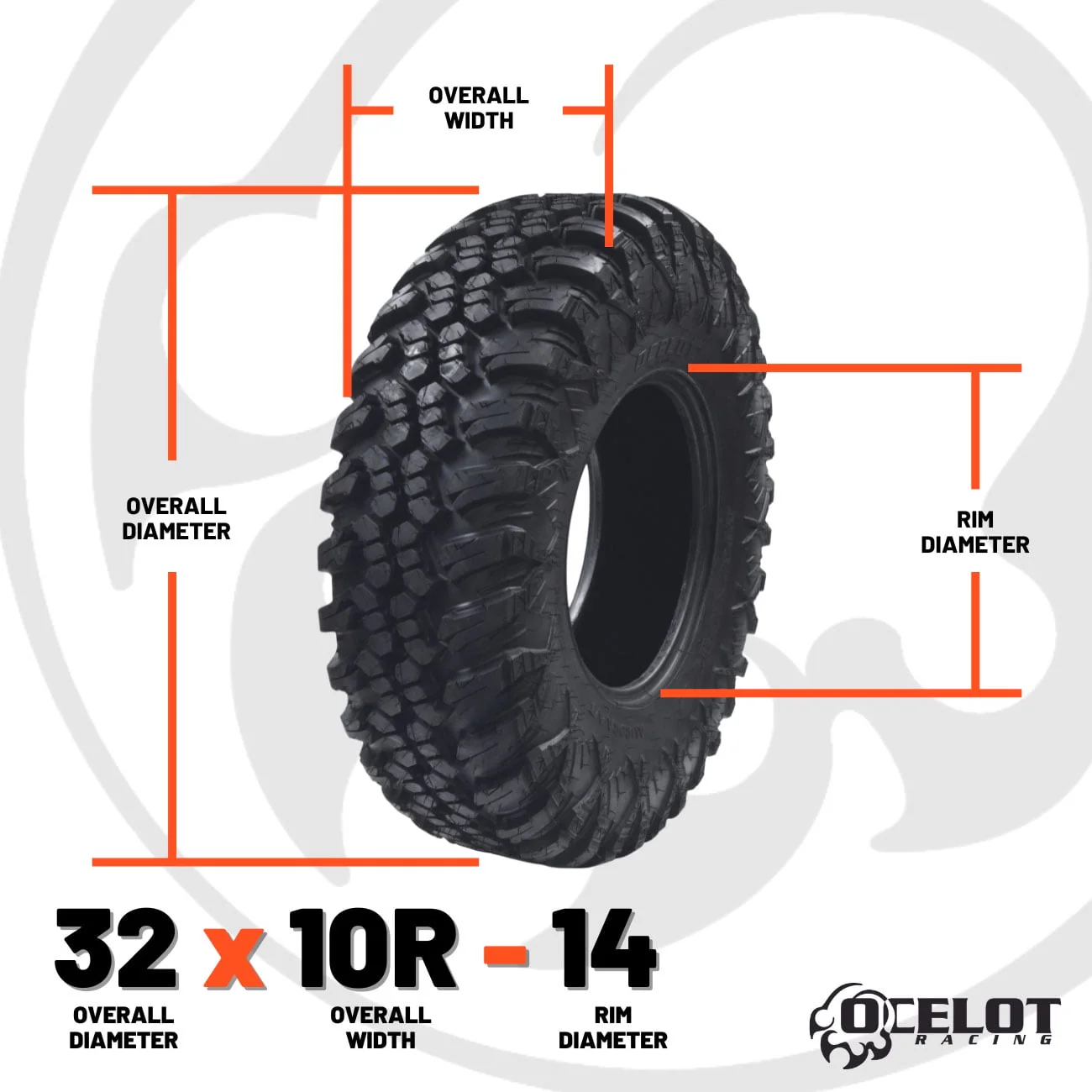 32 x 10R - 14 Ocelot Aurora ATV/UTV Tire