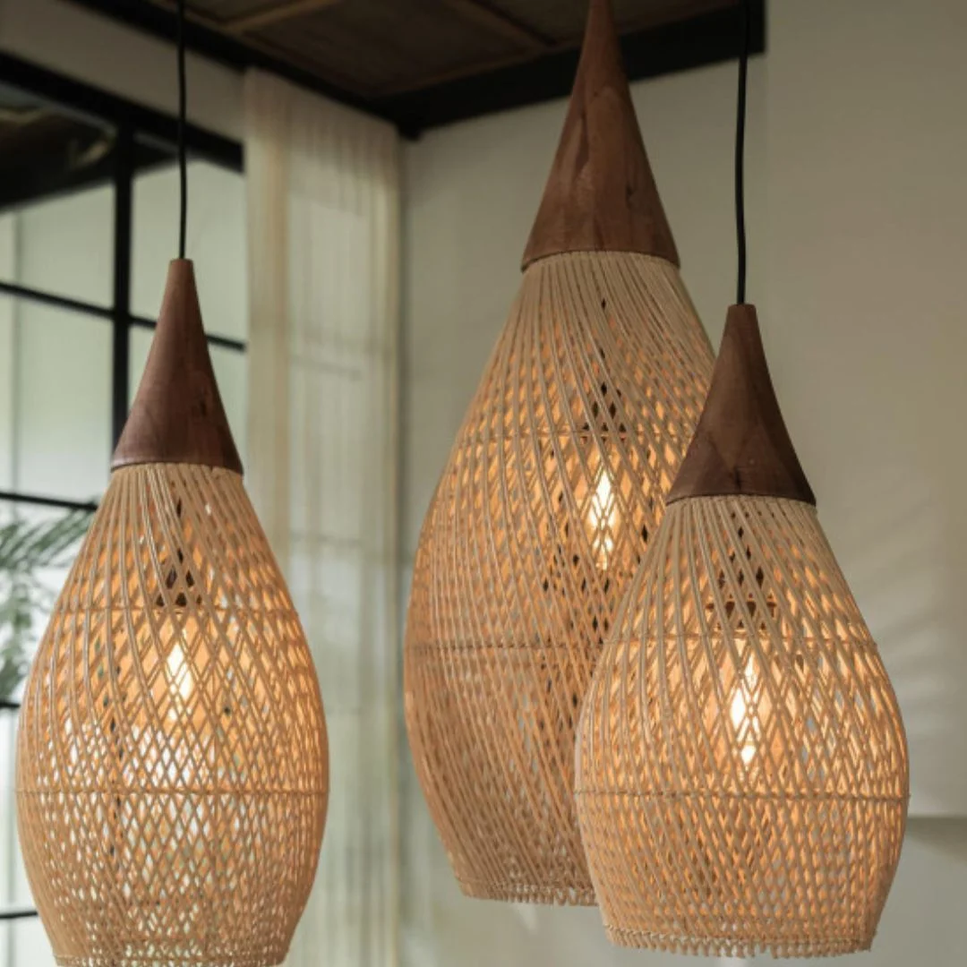 Arturesthome Japanese Style Wabi-sabi Style Rattan Pendant lampshade