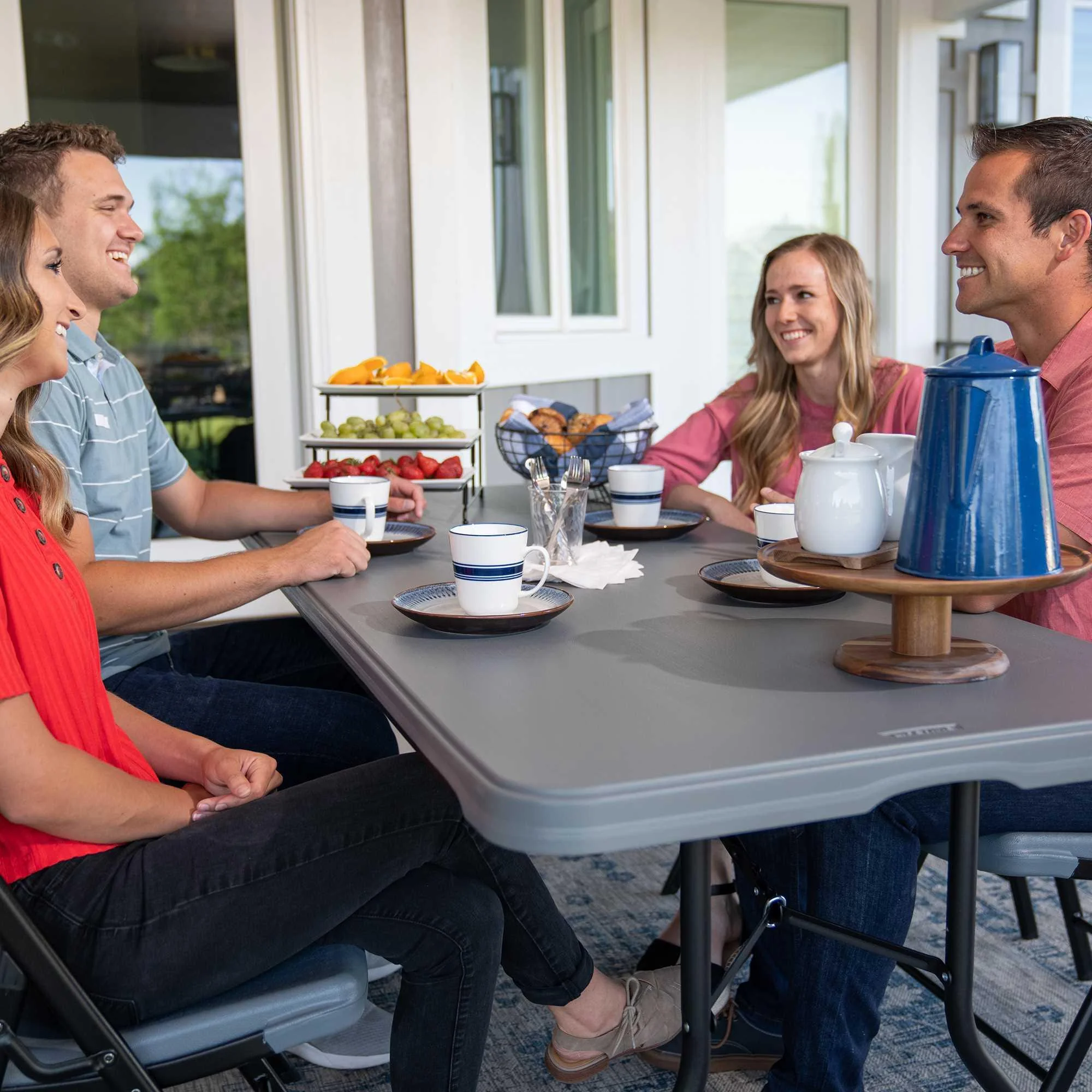 Lifetime 6 Foot Rectangle Folding Table, Indoor/Outdoor Commercial Grade, Black (280350)