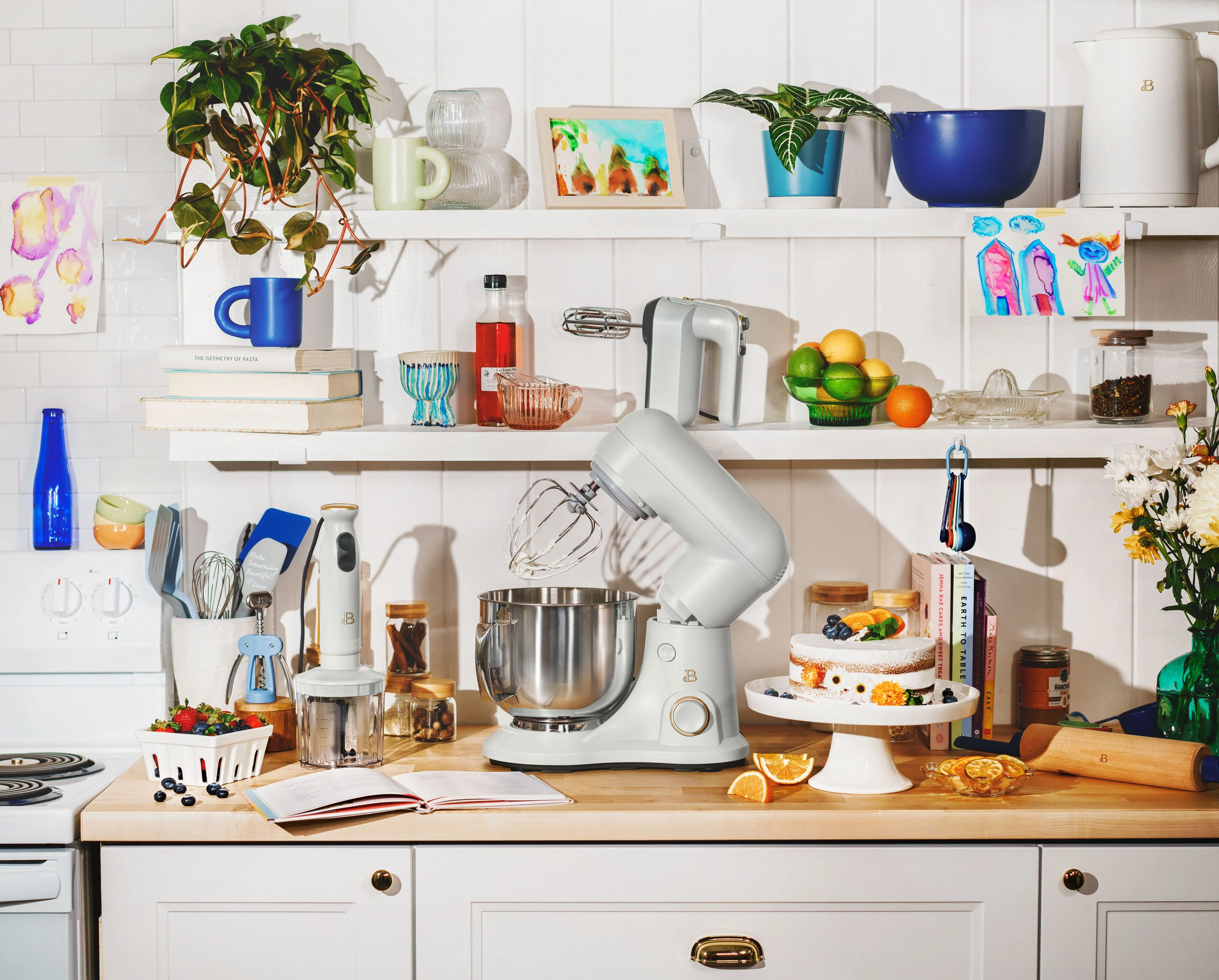 Beautiful 5.3 qt Stand Mixer, Lightweight & Powerful with Tilt-Head, White Icing by Drew Barrymore