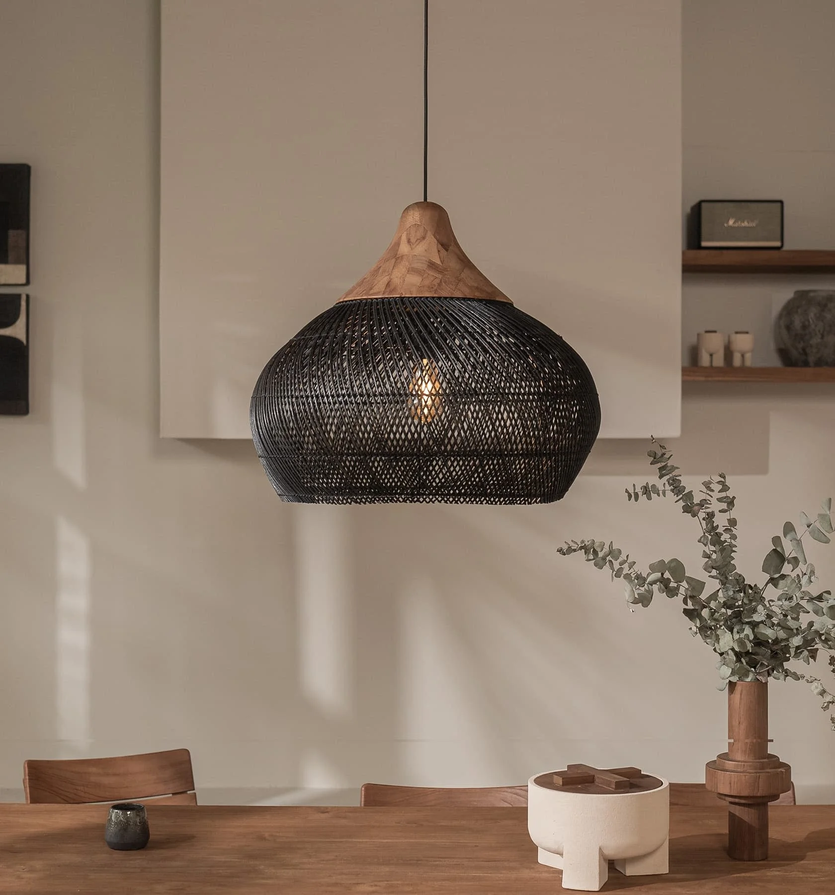 Arturesthome Japanese Style Wabi-sabi Style Rattan Pendant lampshade