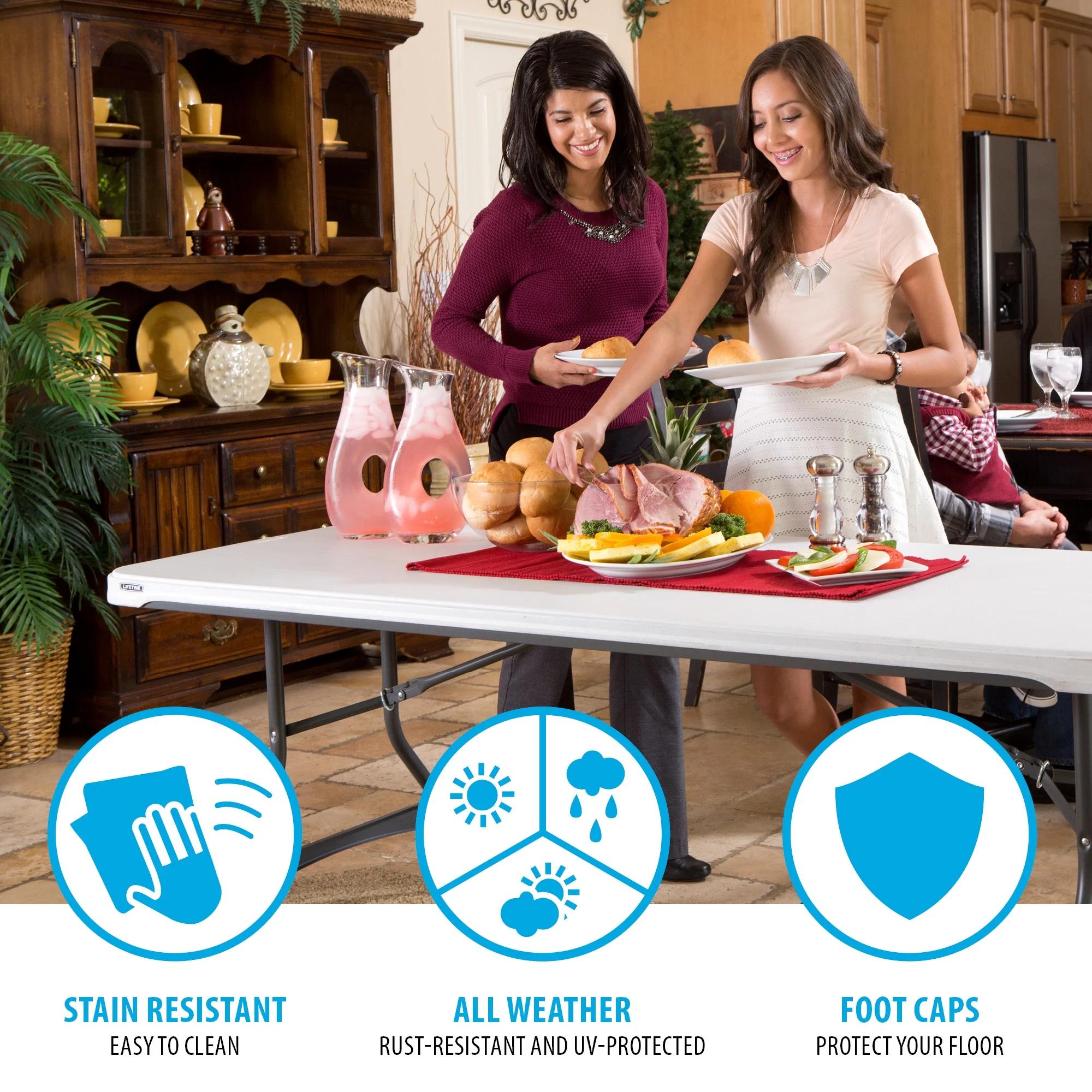 Lifetime 6 Foot Rectangle Folding Table, Indoor/Outdoor Commercial Grade, Black (280350)