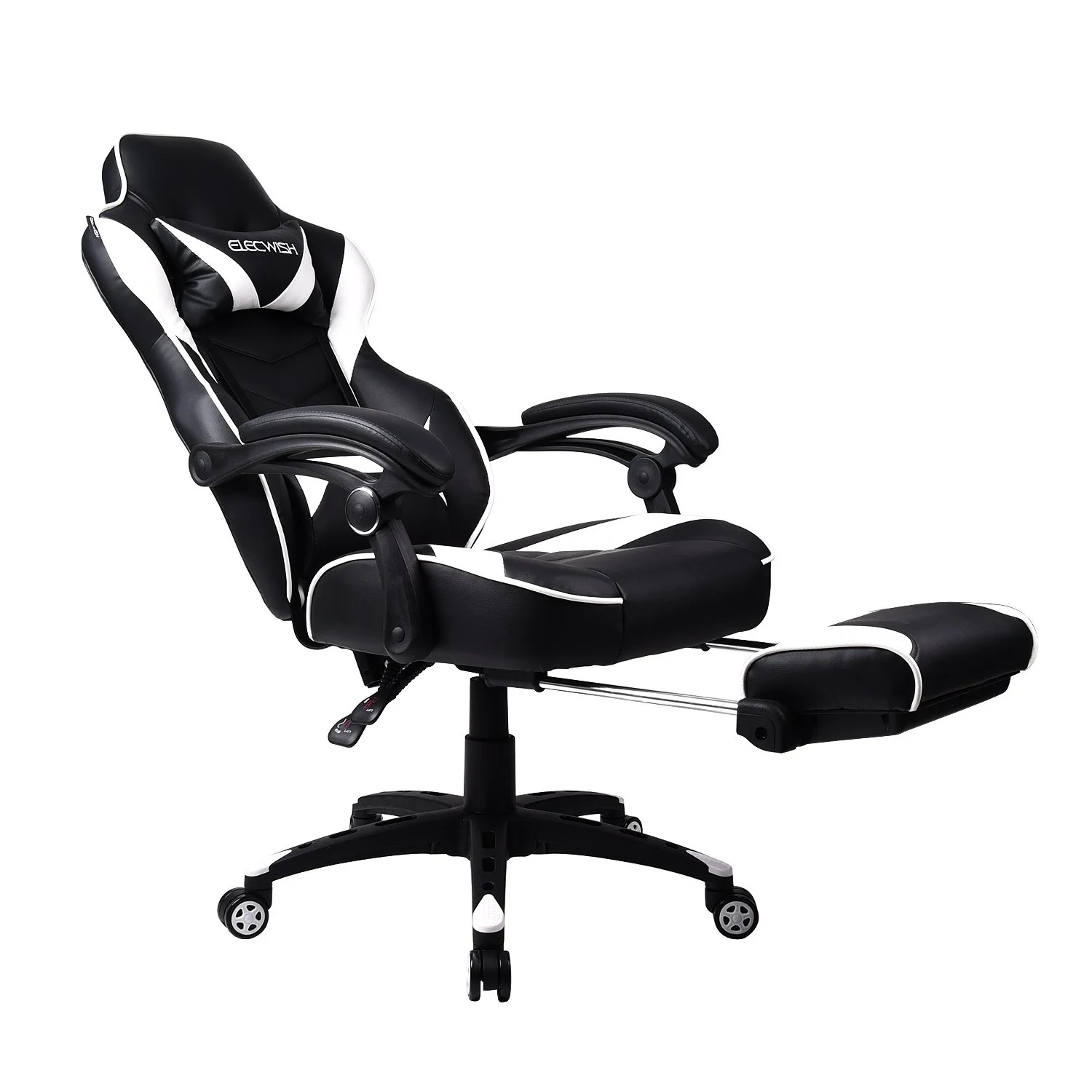 Elecwish Adjustable & Ergonomic Swivel Gaming Chair, White