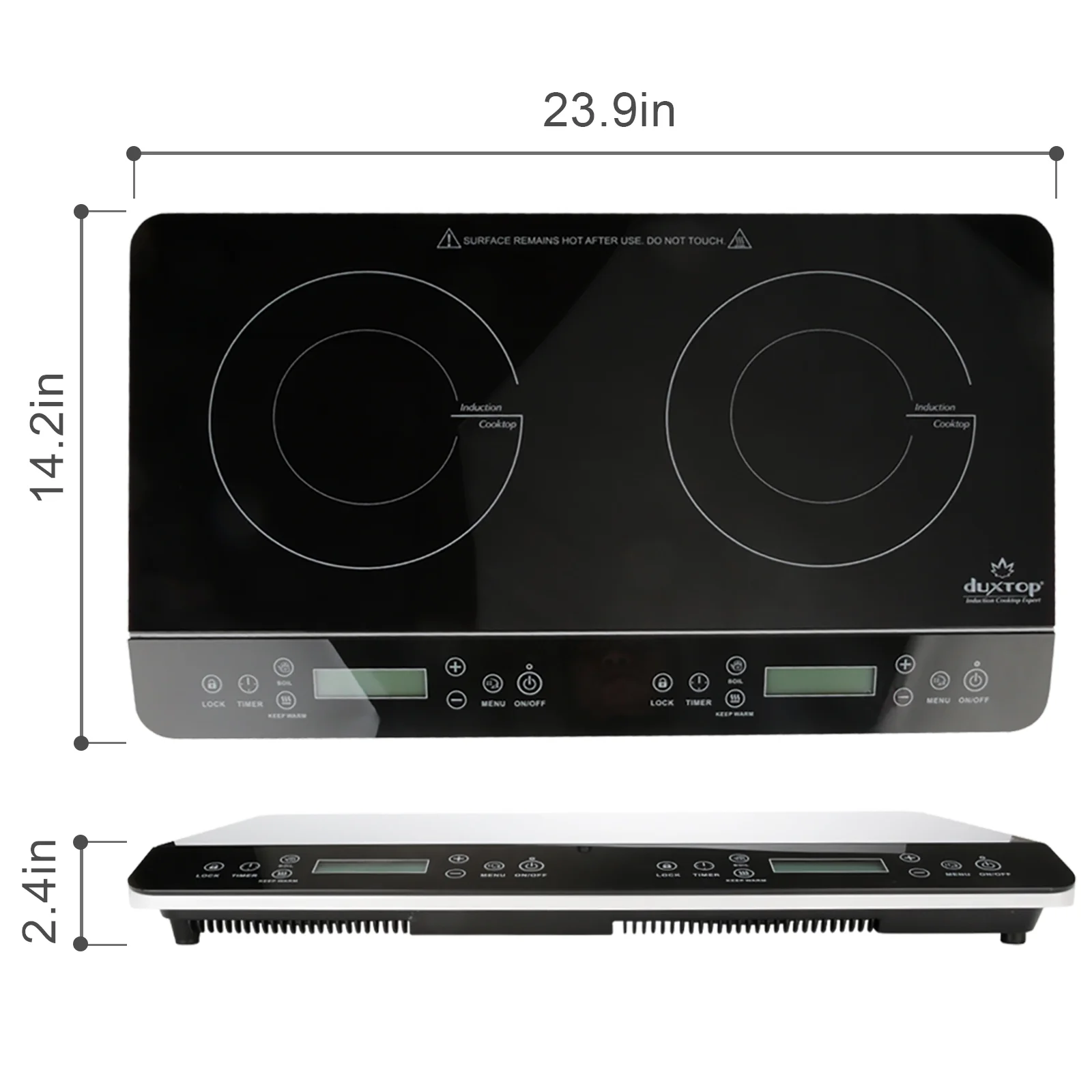 Duxtop LCD Portable Double Induction Cooktop, 1800W Electric Countertop Burner, 9620LS/BT-350DZ